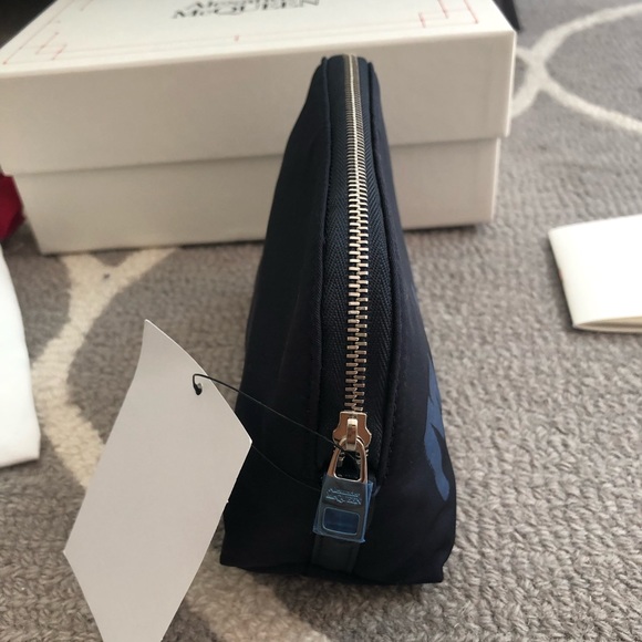 Alexander McQueen | Bags | Alexander Mcqueen Medium Graffiti  Alexander McQueen Medium Graffiti Recycled Faille Zip Pouch Bag - Navy
